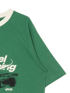 Clearance Cropp Zielona koszulka z nadrukiem zielony