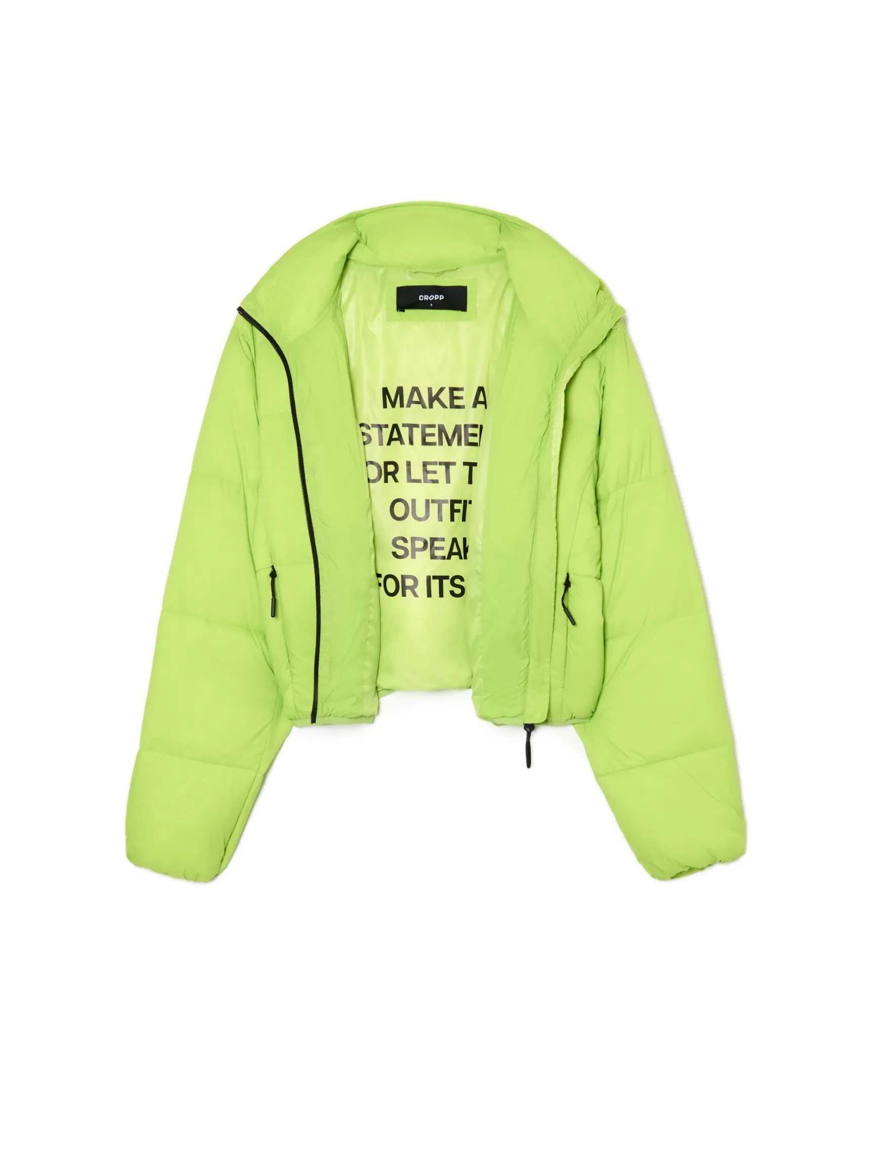 Clearance Cropp Zielona kurtka puffer zielony