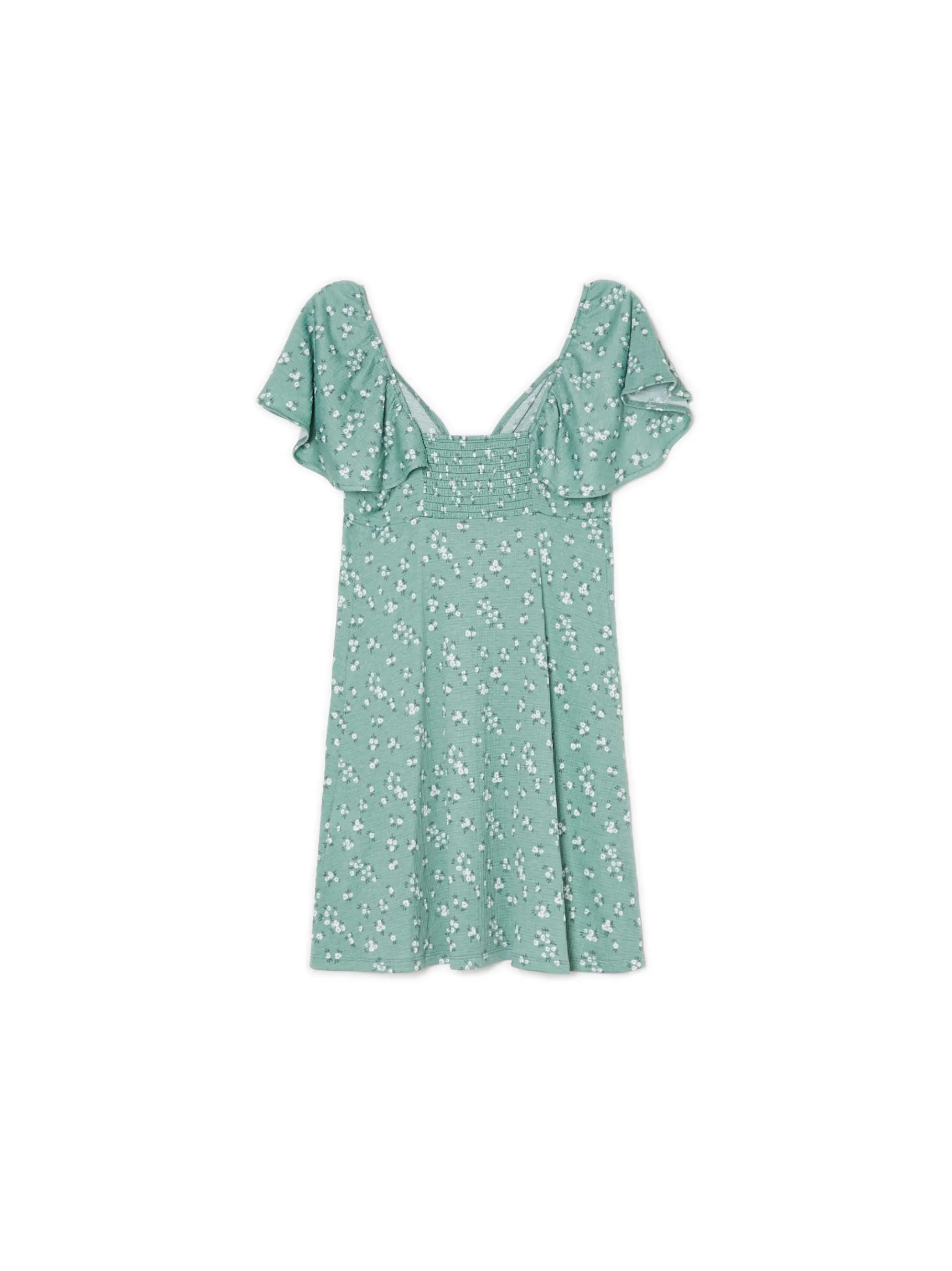 New Cropp Zielona sukienka mini w stokrotki zielony