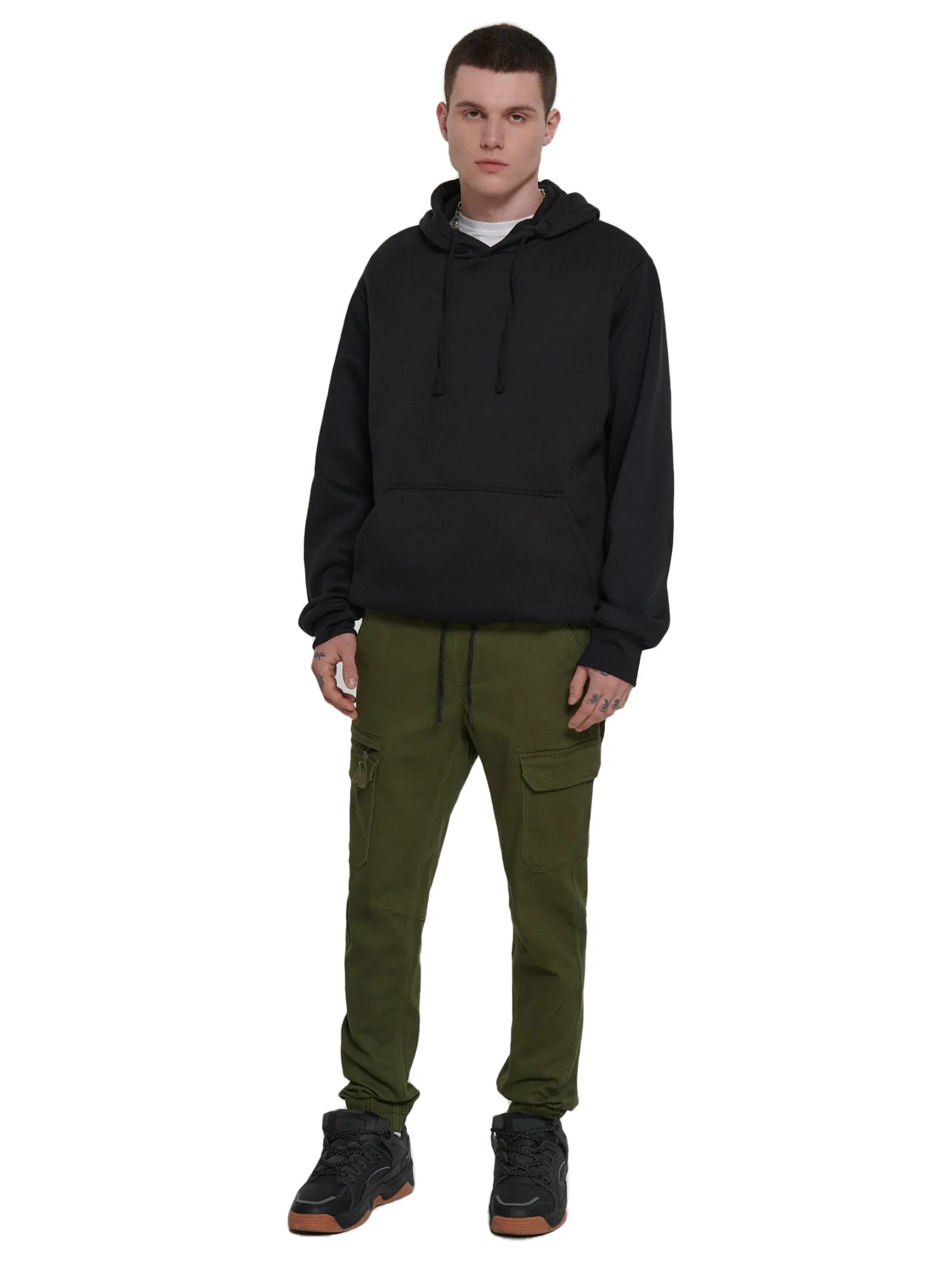 New Cropp Zielone joggery z kieszeniami cargo zielony