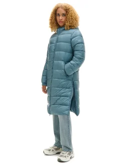 Best Cropp płaszcz puffer z kapturem zielony