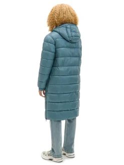 Best Cropp płaszcz puffer z kapturem zielony
